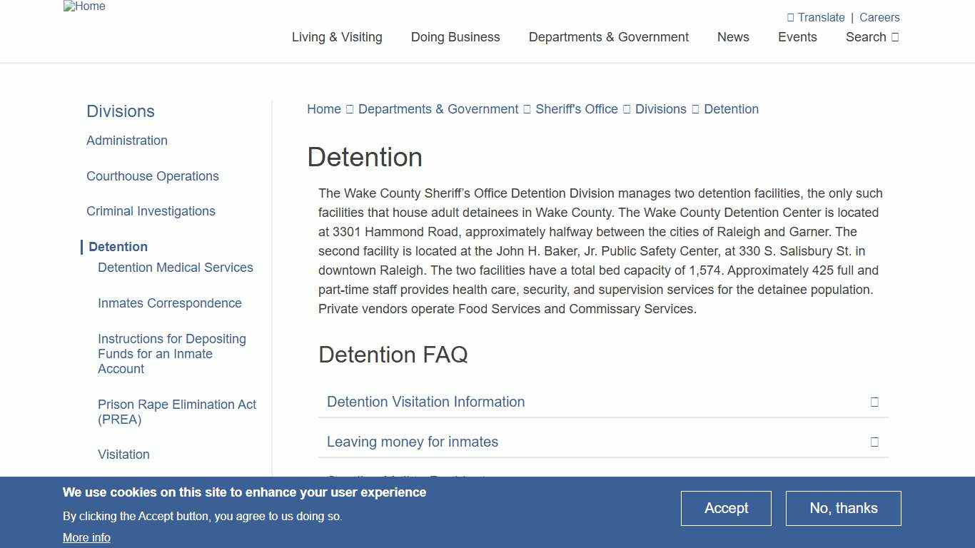 Detention Wake County Government